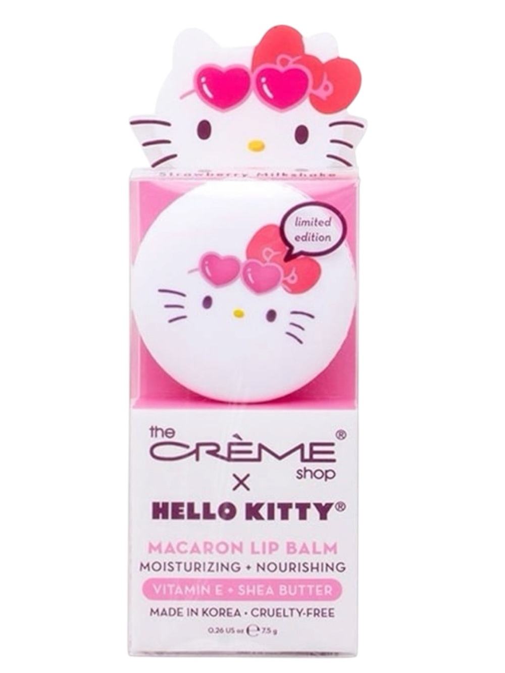 The Crème Shop x Hello Kitty Unicorn Macaron Lip Balm Strawberry Milkshake NIB